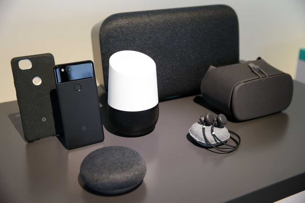 The new Google Clips wireless camera is seen at a product launch event at the SFJAZZ Center in San Francisco, California. Google unveiled newly designed versions of its Pixel smartphone, the highlight of a refreshed line of devices which are part of the tech giant's efforts to boost its presence against hardware rivals. — AFP