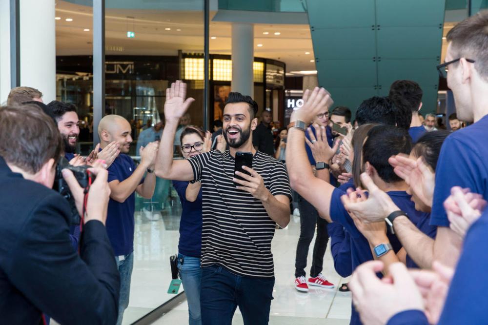 Long lines formed at the launch of iPhone X in UAE on Friday. — SG