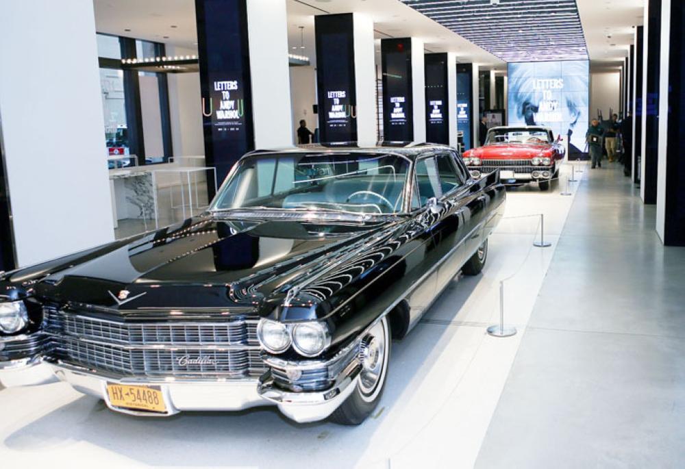 The exhibition features artwork from different periods of Warhol’s career which all share Cadillac as the subject