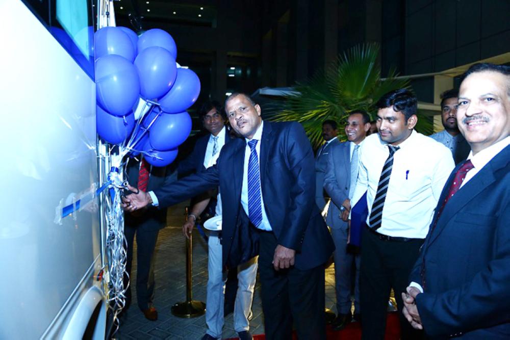 Ravi Panga, Vice-President for International Operations, with Karthik Ganesan, Regional Manager, MENA and other officials at the launch of Oyster 2018 model
