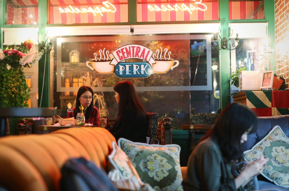 Customers are seen at the 