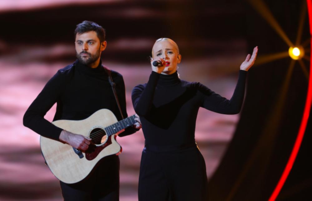 Emilie Satt and Jean-Karl Lucas of the French pop duo “Madame Monsieur” are seen performing in this undated file photo. - AFP
