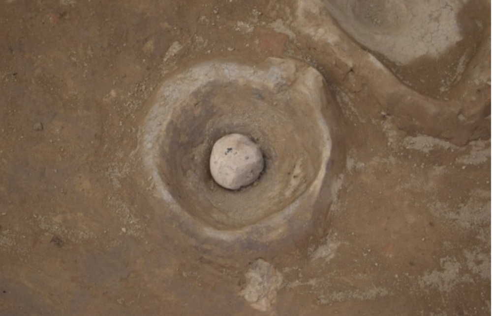 This handout picture released on Thursday, by the Egyptian Antiquities Ministry shows the oldest workshop for the pottery industry of the old state discovered by a mission working in the groundwater reduction project in the Temple of Kom Ombo in Aswan. — AFP
