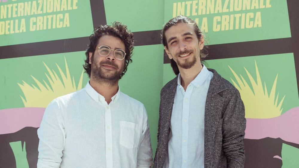 Ghiath Ayoub, left, and Saeed Al Batal pose for a picture during the final day of the 73rd Venice Film Festival at Venice Lido. - AP
