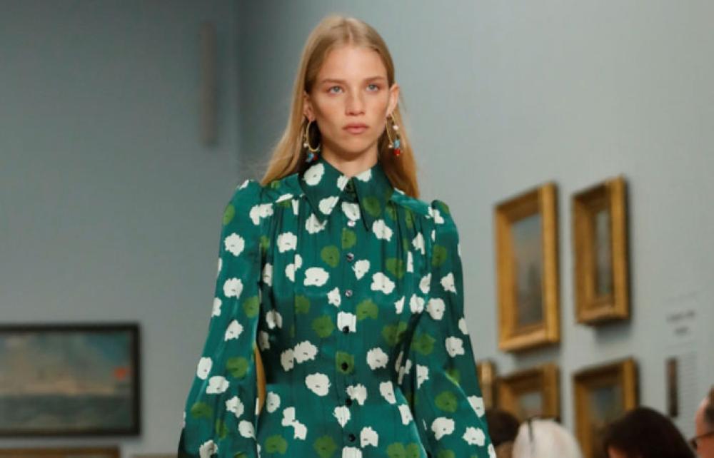 A model presents creations from the Carolina Herrera Spring/Summer 2019 collection during New York Fashion Week in New York on Tuesday. - Reuters