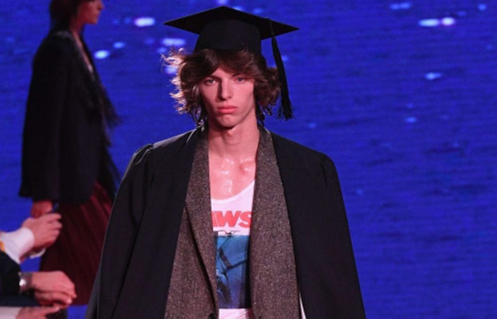 A model walks the runway for Calvin Klein Collection during New York Fashion Week on Wednesday in New York City. - AFP