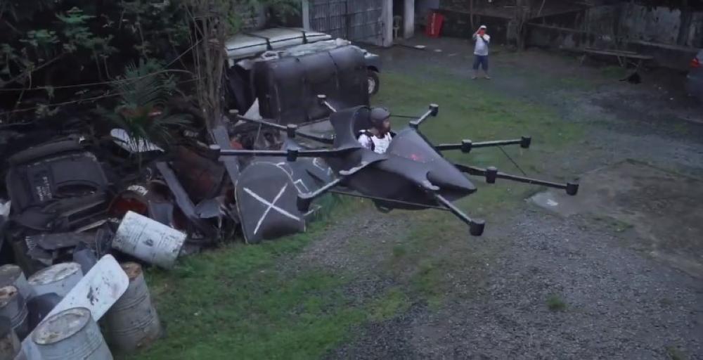 This video grab shows Filipino inventor Kyxz Mendoza undertaking his car’s first successful test flight earlier this month in Quezon City, the Philippines.