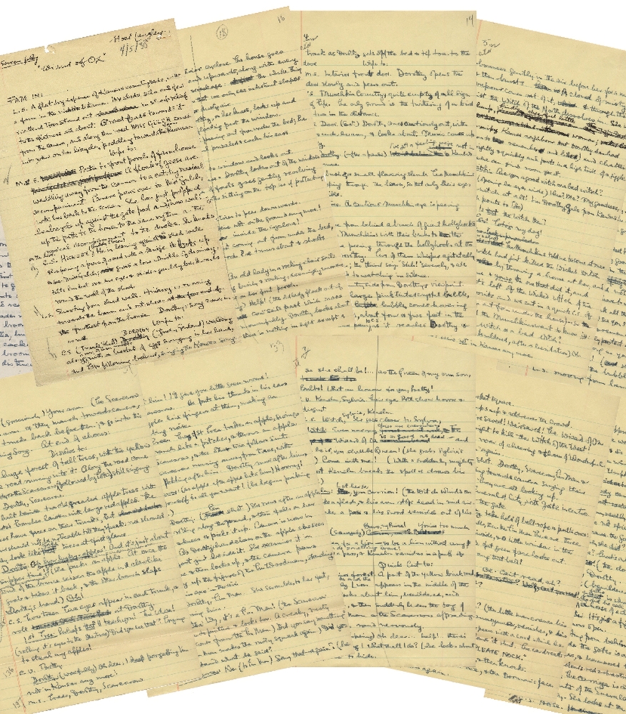 The original handwritten first draft script for the film ‘The Wizard of Oz’ going up for auction, is seen in this image released by Profiles in History in Los Angeles, California, on Wednesday. — Reuters