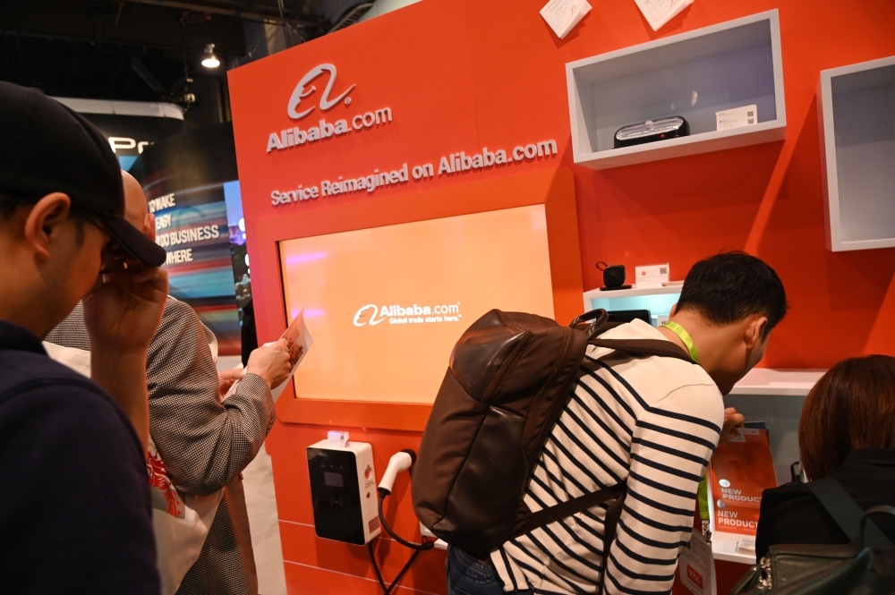 Attendees visit the Alibaba.com booth at CES 2019 consumer electronics show, Thursday at the Las Vegas Convention Center in Las Vegas, Nevada.  — AFP
