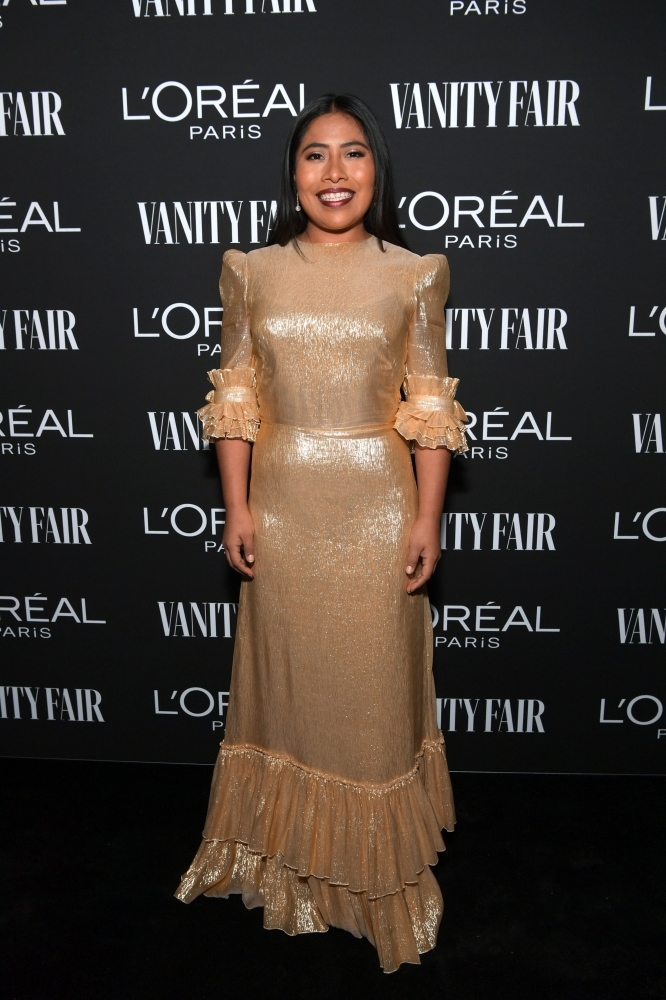 Yalitza Aparicio is seen as Vanity Fair and L'Oréal Paris Celebrate New Hollywood in Los Angeles, California.  — AFP