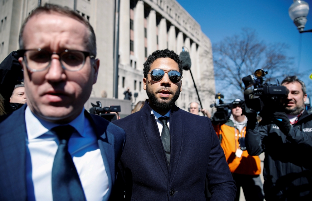 Actor Jussie Smollett leaves court after charges against him were dropped by state prosecutors in Chicago, Illinois. — Reuters