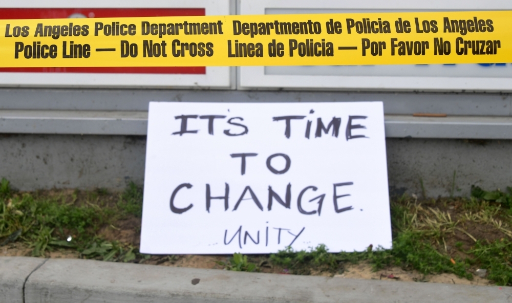 A sign with the words 