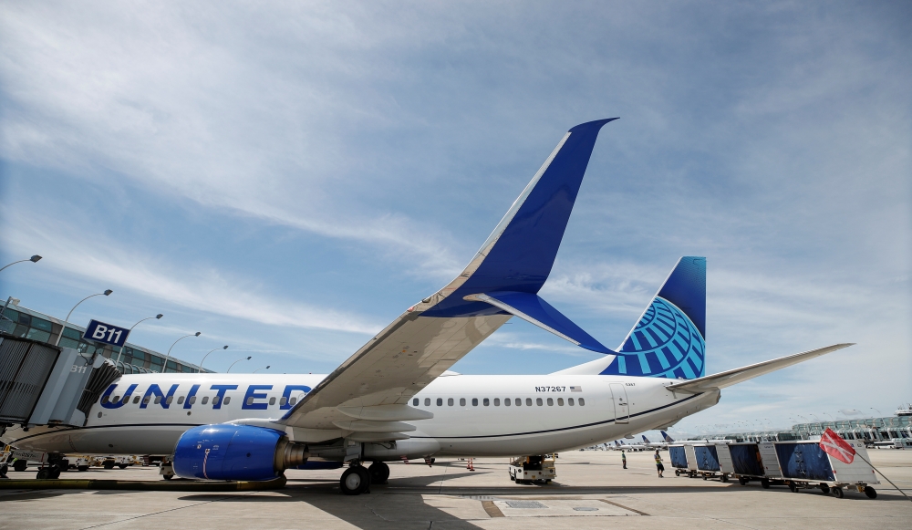 United Airlines first new livery Boeing 737-800 sits at a gate after arriving at O'Hare International Airport in Chicago, Illinois, US, Wednesday. – Reuters