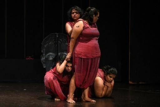 Indian theater troupe's play, 