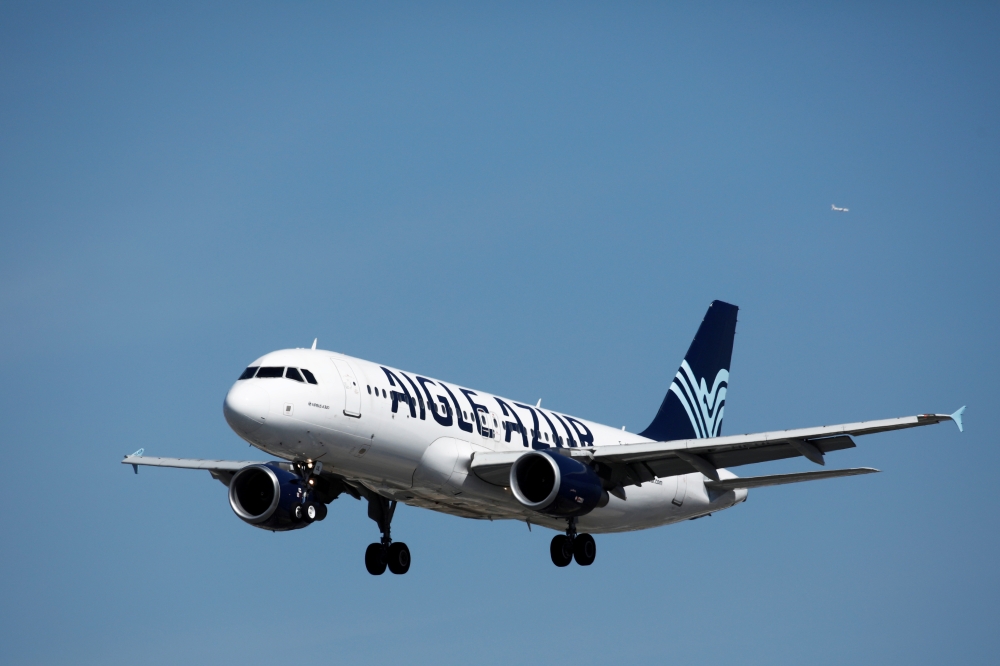 FILE PHOTO: An Airbus A320-200 aircraft, operated by Aigle Azur, lands at Orly Airport near Paris, France, in this Sept. 6, 2019 file photo. — Reuters
