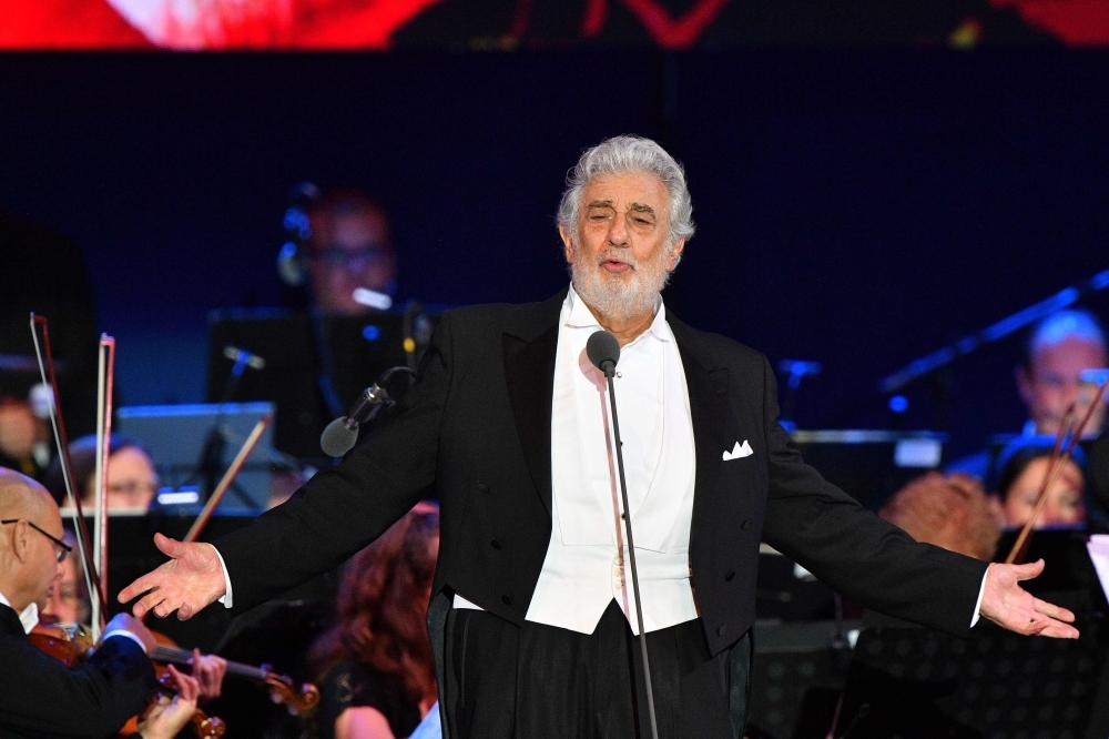 Spanish tenor Placido Domingo performs during his concert in the newly inaugurated sports and culture centre 'St Gellert Forum' in Szeged, southern Hungary, in this Aug. 28, 2019 file photo. — AFP