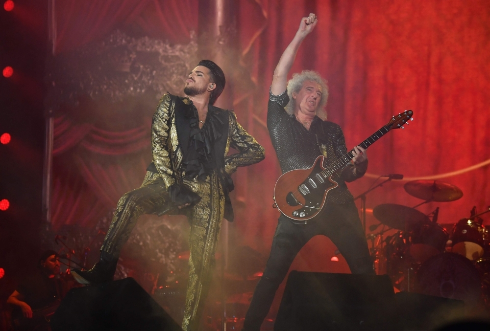 Adam Lambert and Brian May of Queen perform onstage at the 2019 Global Citizen Festival: Power The Movement in Central Park in New York on Saturday. — AFP
