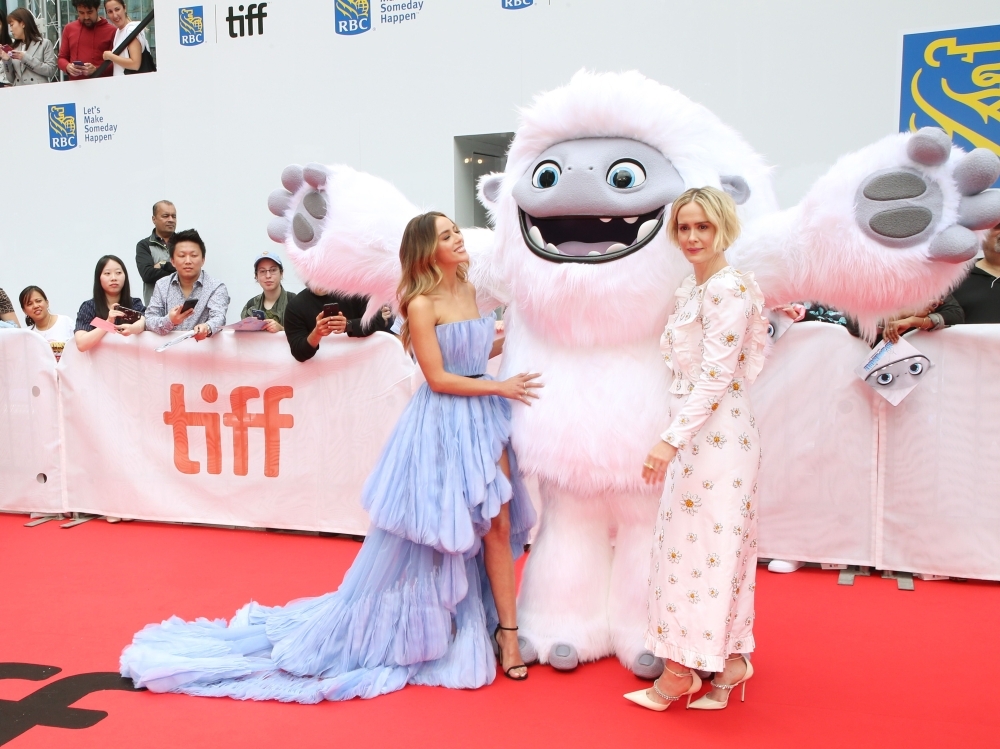 In this file photo taken on Sept. 7, 2019, Chloe Bennet and Sarah Paulson attend the 