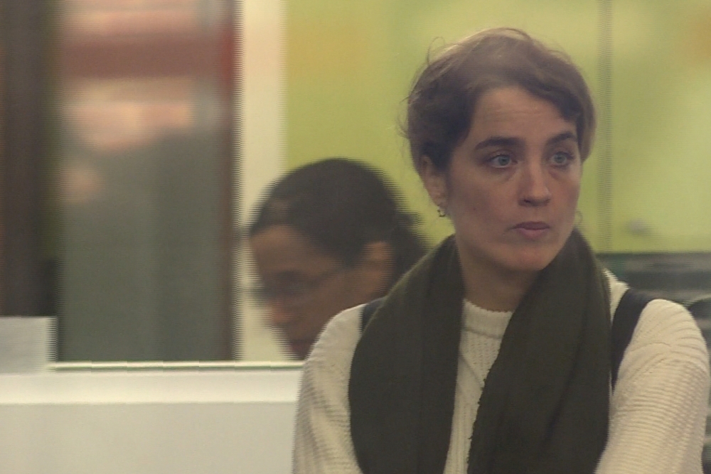 This image grab taken from an AFP video shows French actress Adele Haenel, right, arriving at the Central Office for the Suppression of Violence against Persons (office central pour la repression des violences aux personnes) in Nanterre, on the outskirts of Paris, on Tuesday. — AFP