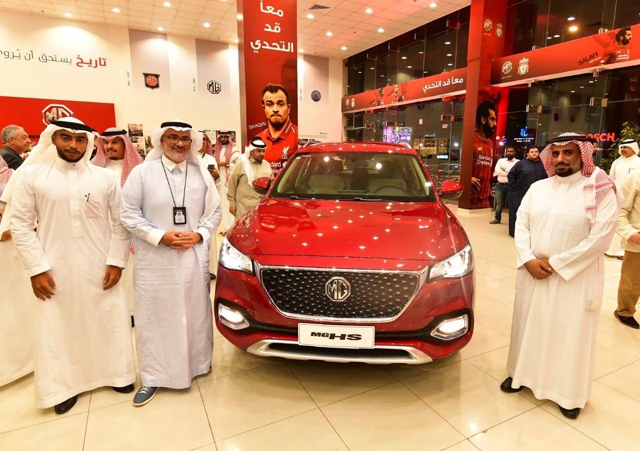 From left: Mohammed Hindi, MG KSA Brand Manager; Eng. Hazm Jamjoom; COO of Taajeer Group; Mohammed Al Meraisel; Taajeer Group Director of Sales