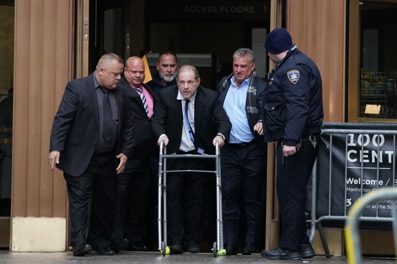 Harvey Weinstein leaves Manhattan Criminal Court, using a walker, following a hearing in New York in this Dec. 11, 2019 file photo. — AFP