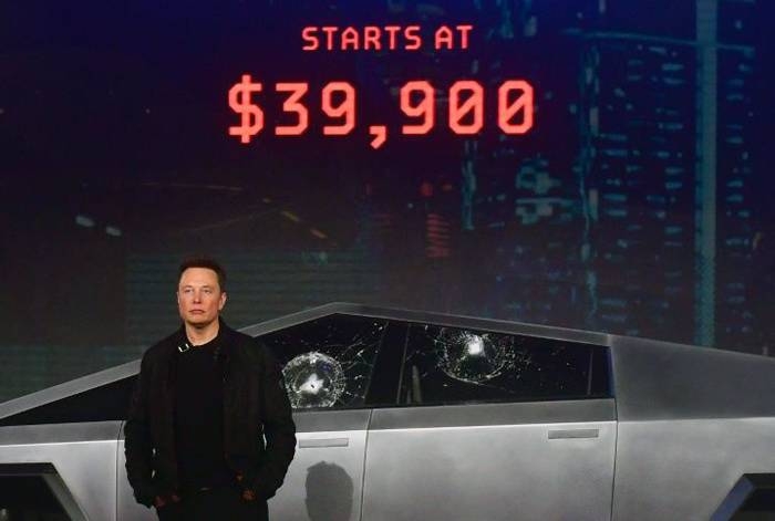 Elon Musk unveiled Tesla's all-electric battery-powered Cybertruck in November 2019. — AFP