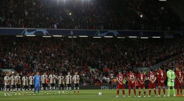 The 'period of silence' at Anfield lasted for about 30 seconds and was observed by all but a handful of those in the stadium.