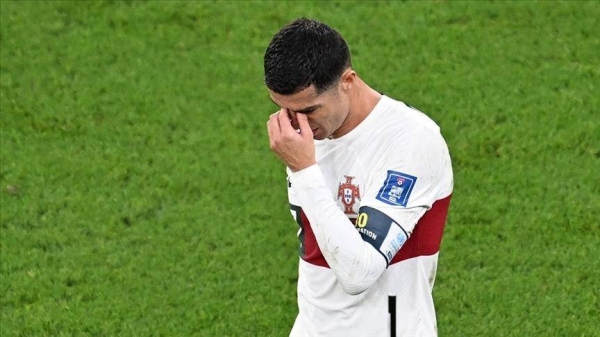 Cristiano Ronaldo left the field in tears after Portugal's 0-1 defeat against Morocco in the quarter-finals on Saturday.