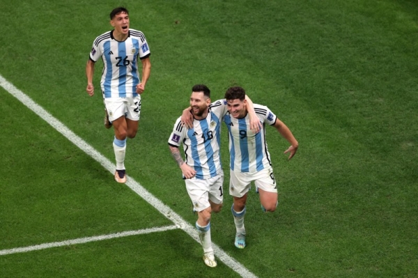  Argentina doubled the lead when forward Alvarez made a close-range finish. (@FIFAWorldCup)