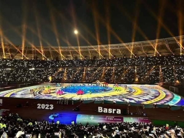 Large number of dignitaries, including FIFA President Gianni Infantino, Iraqi Parliament Speaker Muhammad al-Halbousi and several senior Iraqi and Arab sports officials joined the football fans at opening ceremony at the Palm Trunk stadium.