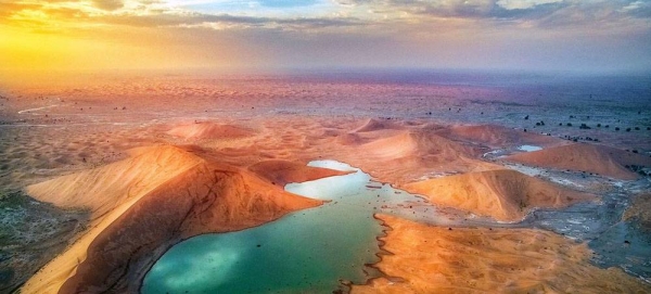 Water collects after rainfall in the desert of Oman. — courtesy WMO/Said Alshukaili