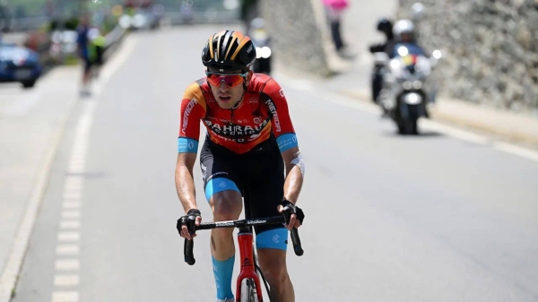 Mäder pictured competing in the fourth stage of the Tour de Suisse this week