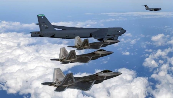 South Korean and US Air Forces stage air drills, involving at least one B-52H strategic bomber, over the Korean Peninsula on Dec. 22, 2022, in this photo released by the defense ministry here. — courtesy Yonhap