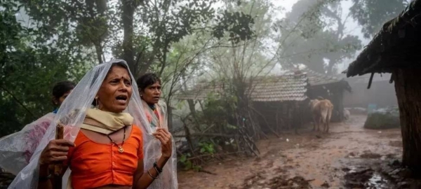A villager who lost many relatives in the landslide