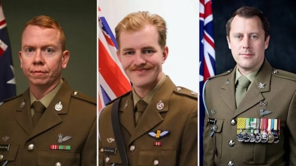 Corporal Alex Naggs, Lieutenant Maxwell Nugent and Warrant Officer Class 2 Joseph Laycock