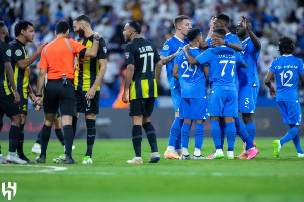 Former Lazio captain Serbian Sergej Milinkovic-Savic gave Al-Hilal the lead in the Saudi Clasico with a wonderful header. (Credit: @alhilal) 