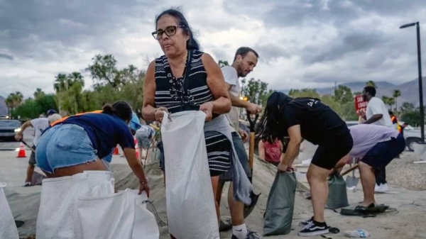 People have been preparing for stormy weather in Palm Springs, California. — courtesy Getty Images