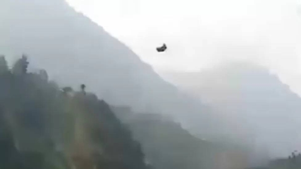Helicopters have been sent to rescue eight people trapped in cable car over a valley in the Khyber Pakhtunkhwa province.