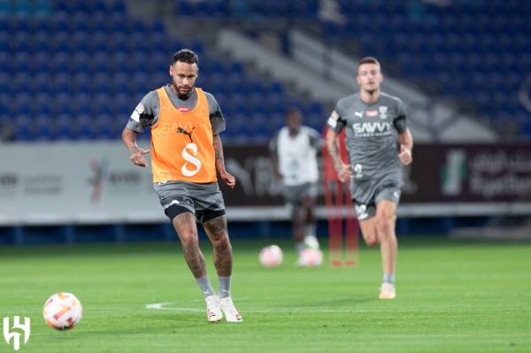 Al-Hilal's Brazilian football sensation Neymar Jr. marked a significant milestone by joining a segment of the team's collective training session on Saturday.
