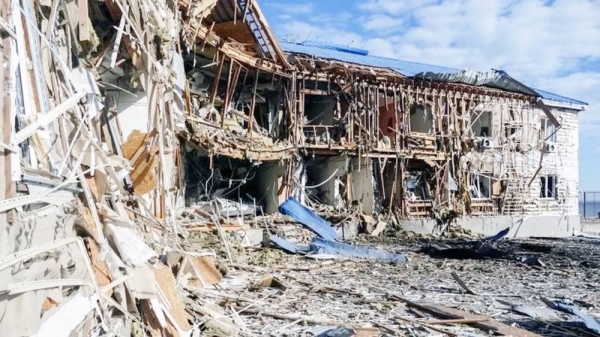 A yacht club and sailing school in Odesa were hit by debris from falling drones, Ukraine said. — courtesy EPA