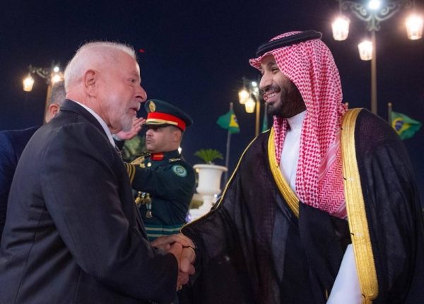 Crown Prince and Prime Minister Mohammed Bin Salman and Brazilian President Luiz Inácio Lula da Silva held an official session of talks in Riyadh on Tuesday.
