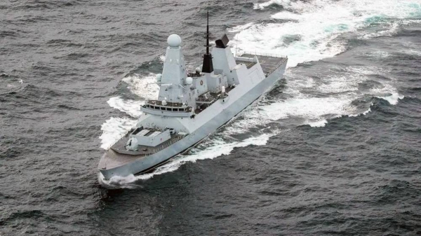 The Destroyer HMS Diamond only recently arrived in the region. — courtesy Ministry of Defense