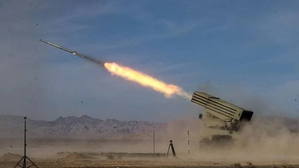 Iranian missiles during a training drill