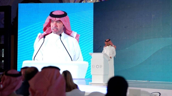 Minister of Municipal and Rural Affairs and Housing Majed Al-Hogail inaugurating the10th edition of the Retail Leaders Circle (RLC) MENA Summit in Riyadh on Monday (Photo courtesy: Asharq Al-Awsat)