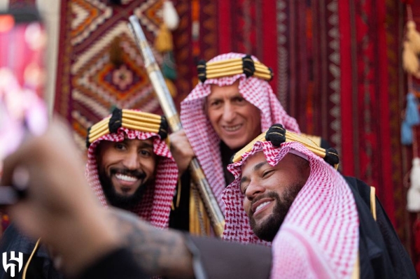 Saudi clubs and international stars celebrate Founding Day in traditional attire