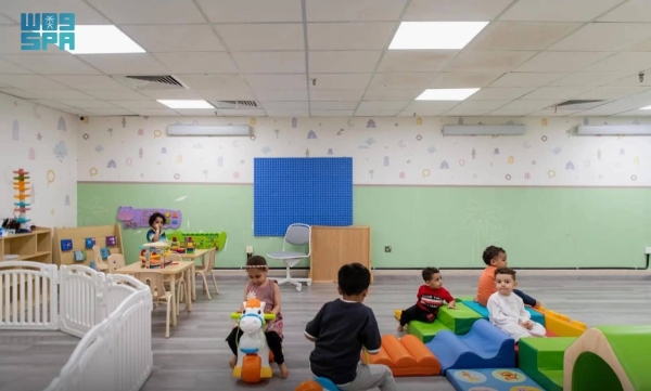 The children’s hospitality centers were established next to the Haram Emergency Hospital in the Third Saudi Expansion area inside the Grand Mosque