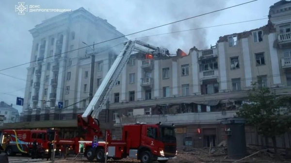 Dnipro's train station was damaged in the Russian attack