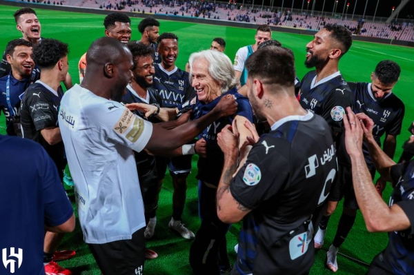 Al Hilal celebrates their Gold League title