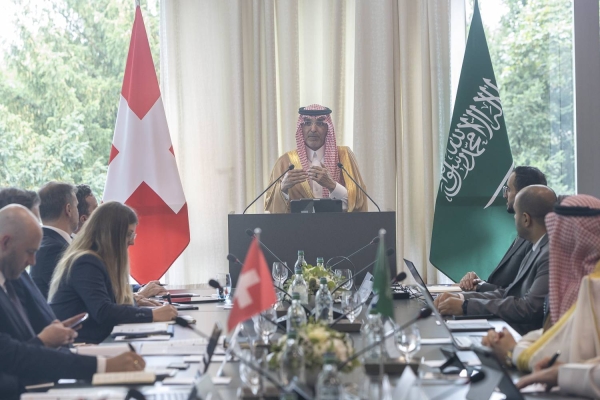 Saudi Minister of Finance Mohammed Al-Jadaan inaugurating the 4th Saudi-Swiss Financial Dialogue held in Zurich, Switzerland, on Thursday.
