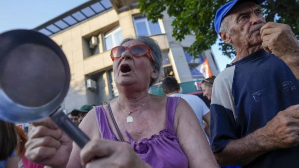 Residents of Šabac, western Serbia, protest on 29 July plans for a huge lithium mine nearby, after Belgrade signed a raw materials supply agreement with the EU